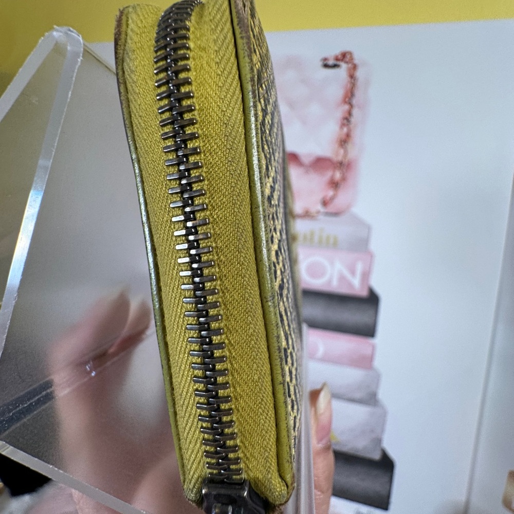 Yellow Woven Wallet with Zipper - Picture 10 of 16